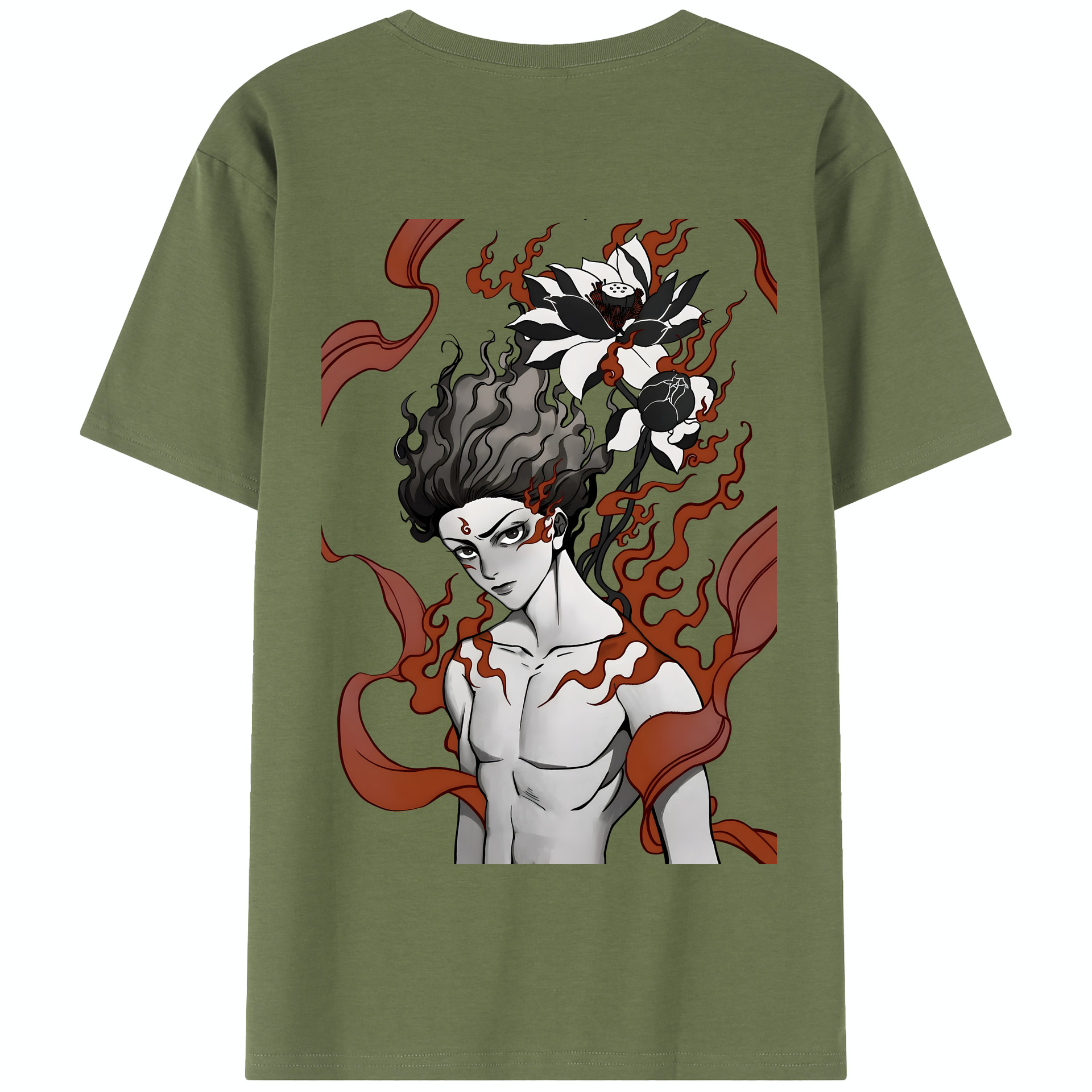 （画像用） Ne Zha 2 ナタ 魔童の大暴れ 綿100％半袖Tシャツ（背面プリント）